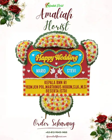 Papan Bunga Pernikahan Yaru